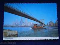 Old card NEW YORK - USA - BRUCKLIN BRIDGE -8O-TE
