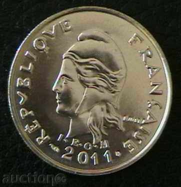 10 Franc 2011, New Caledonia with price 7.50 BGN | € 3.83