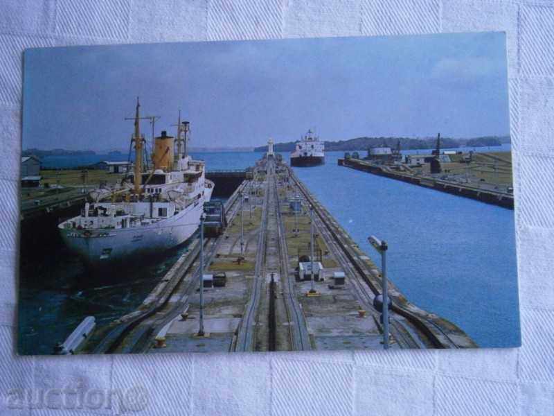Παλιά καρτ ποστάλ Παναμάς - Παναμάς -8O-κανάλια, το πλοίο / 11 /