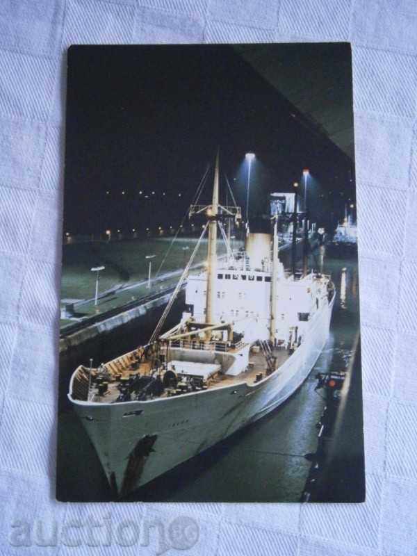 Παλιά καρτ ποστάλ Παναμάς - Παναμάς -8O-κανάλια, το πλοίο / 13 /