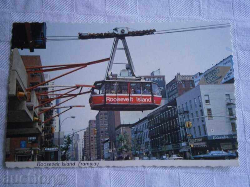 Παλιά καρτ ποστάλ ΝΕΑ ΥΟΡΚΗ - ΗΠΑ - τραμ ΝΑ Roosevelt νησί