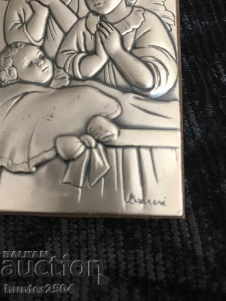 Silver icon, mahogany back 10/6 cm with price 45.95 BGN | € 23.49