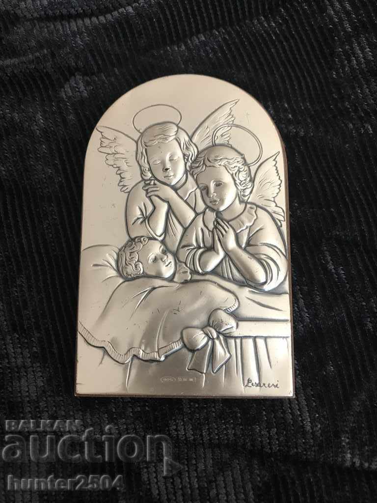 Icon-silver, mahogany back 10/6 cm