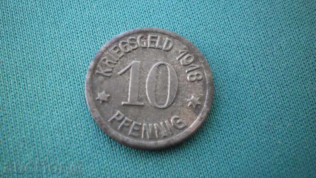 Koblenz - Germania 10 Pfennig 1918 Rare (k) cu preț € 6.14 | 12.01 BGN