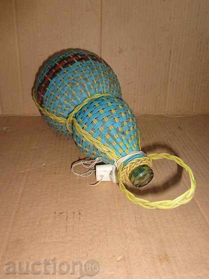 Παλιά γυάλινη κανάτα για κονιάκ με πλαστικό πλέγμα - 7