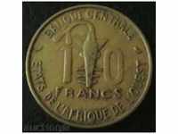 10 φράγκα το 1970 Κρατών της Δυτικής Αφρικής