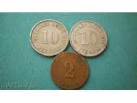 Germany Pfennig 1876 C 1911j 1914E Rare (k)