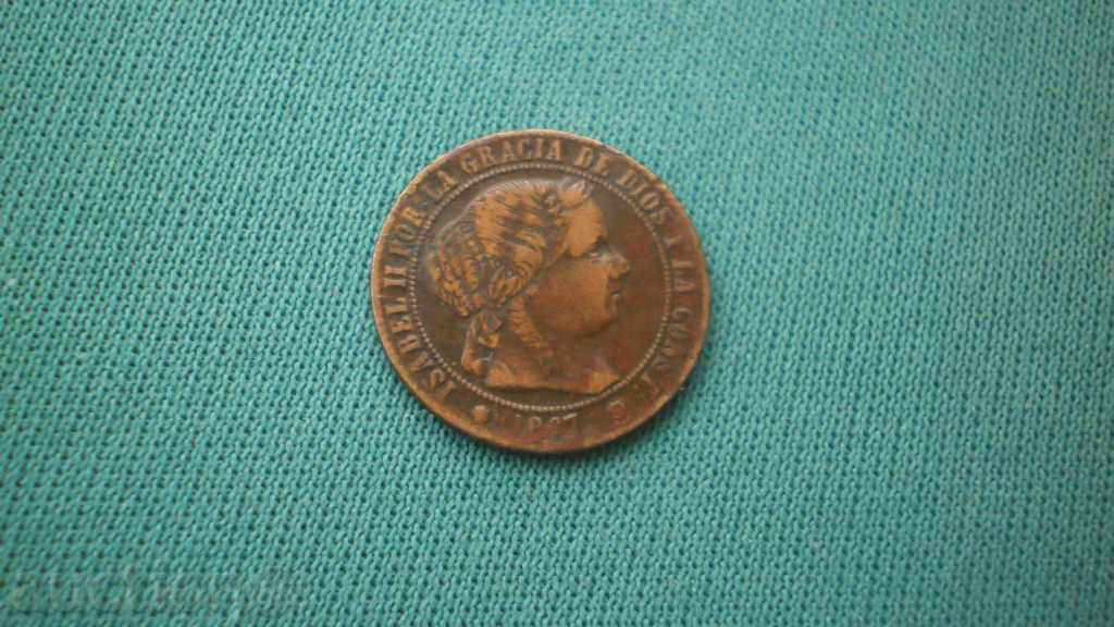 Spania ½ Sentima 1867 Rare (k) cu preț € 9.20 | 17.99 BGN