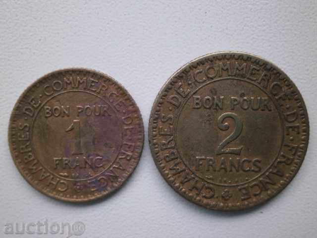 Seth France -1 and 2 franc BON POUR, 1924 and 1925 - 21L with price 6.90 BGN | € 3.53 Seth France -1 and 2 franc BON POUR, 1924 and 1925 - 21L with price 6.90 BGN | € 3.53
