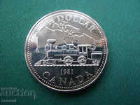 Canada 1 dolar 1981 Argint TOP calitate
