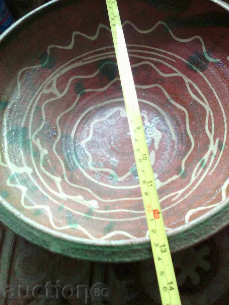 Стара голяма купа паница чиния съд керамика