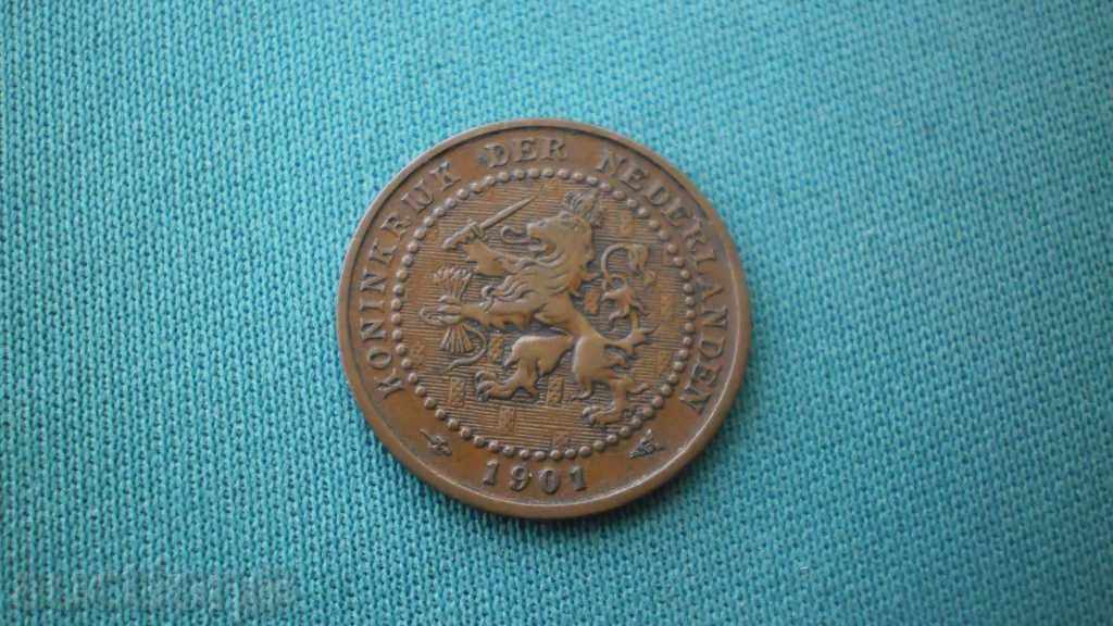 Netherlands 1 Cent 1901 Rare (к)