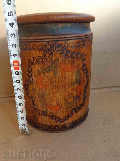 Delivery of An old spice box, a wooden jar with a lid, a wooden jar