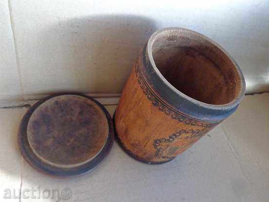An old spice box, a wooden jar with a lid, a wooden jar - 5