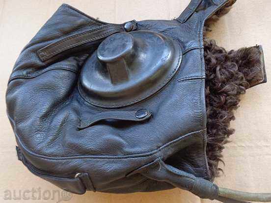 Licitație set de căști din piele pilot de vanatoare casca casca pălărie aviator