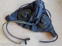 Leather headset of a fighter pilot helmet helmet hat aviator