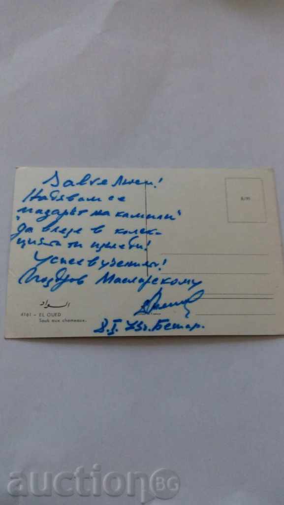 Postcard El Qued Souk aux chameaux 1973 with price 0.55 BGN | € 0.28