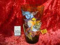 Vaza "MURANO" pictata manual in sticla verde, inaltime 27 cm, 4 l. ART