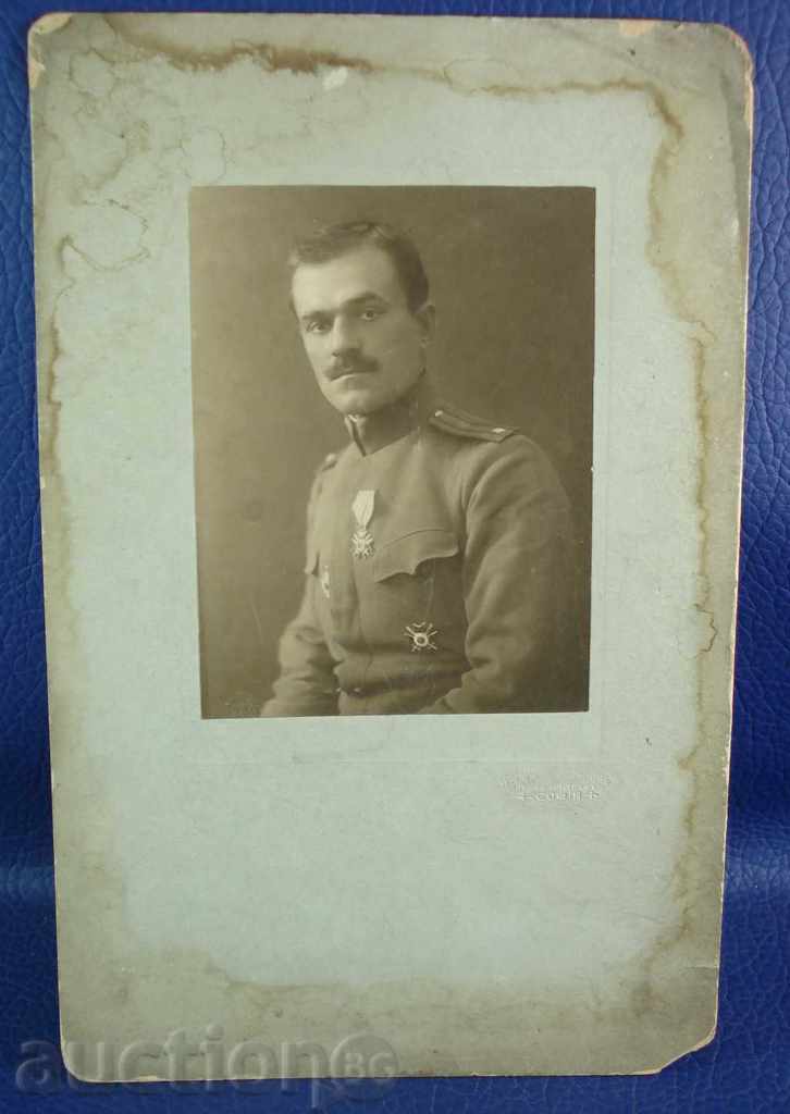 3208 The Kingdom of Bulgaria Photo Officer Colonel 2 Order of Honor
