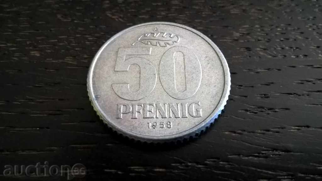 Monede - Germania - 50 pfenigi | 1958.; Serie A