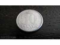 Монета - Германия - 50 пфенига | 1958г.; серия А