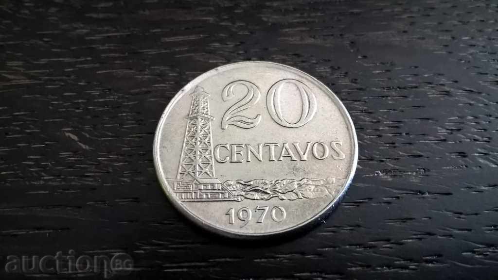 Monedă - Brazilia - 20 centavos | 1970 Monedă - Brazilia - 20 centavos | 1970