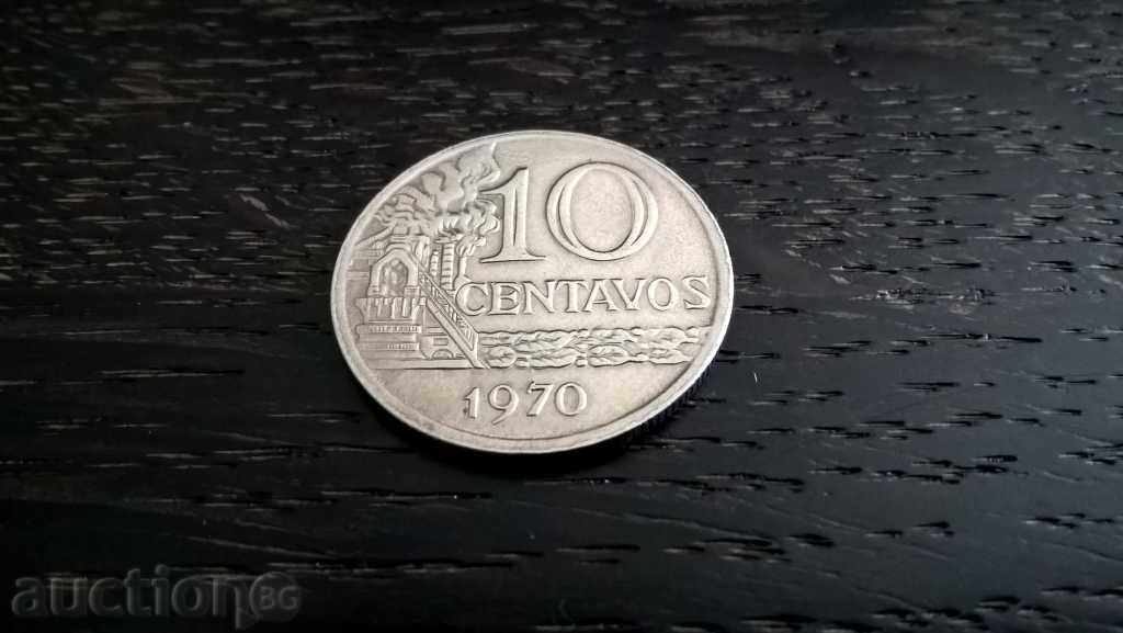 Coin - Brazil - 10 cents 1970