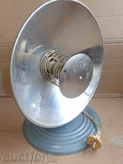 Стара лампа с нагревател 500 вата, СССР, работи