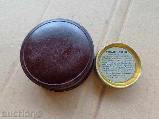 Auction  Lot boxes, metal and bakelite cream box, Bulgaria