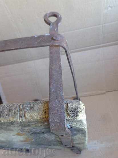 Auction Old childish swing primitive, wrought iron, wooden Auction Old childish swing primitive, wrought iron, wooden