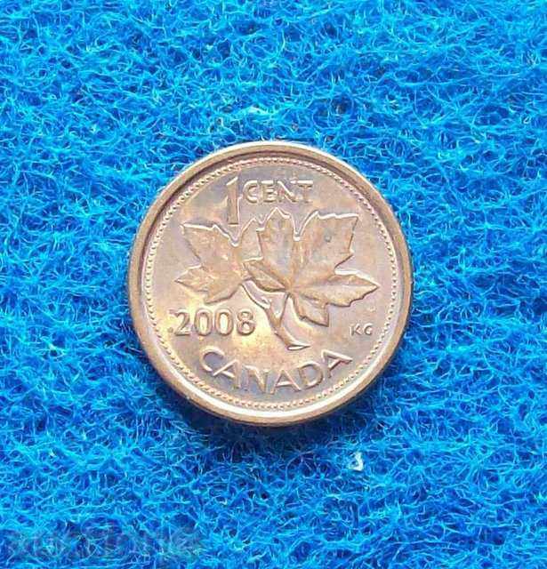 1 σεντ Καναδά-2008- με γυαλιστερό