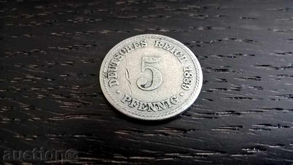 Monedă Reich - 5 pfennigi | 1889; seria A