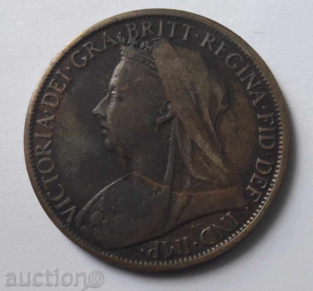 1 пени Великобритания 1899 - медна монета