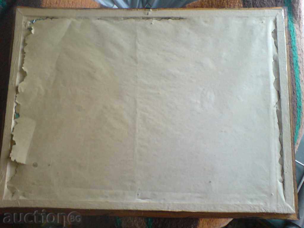 Auction oil / cardboard picture signed Auction oil / cardboard picture signed