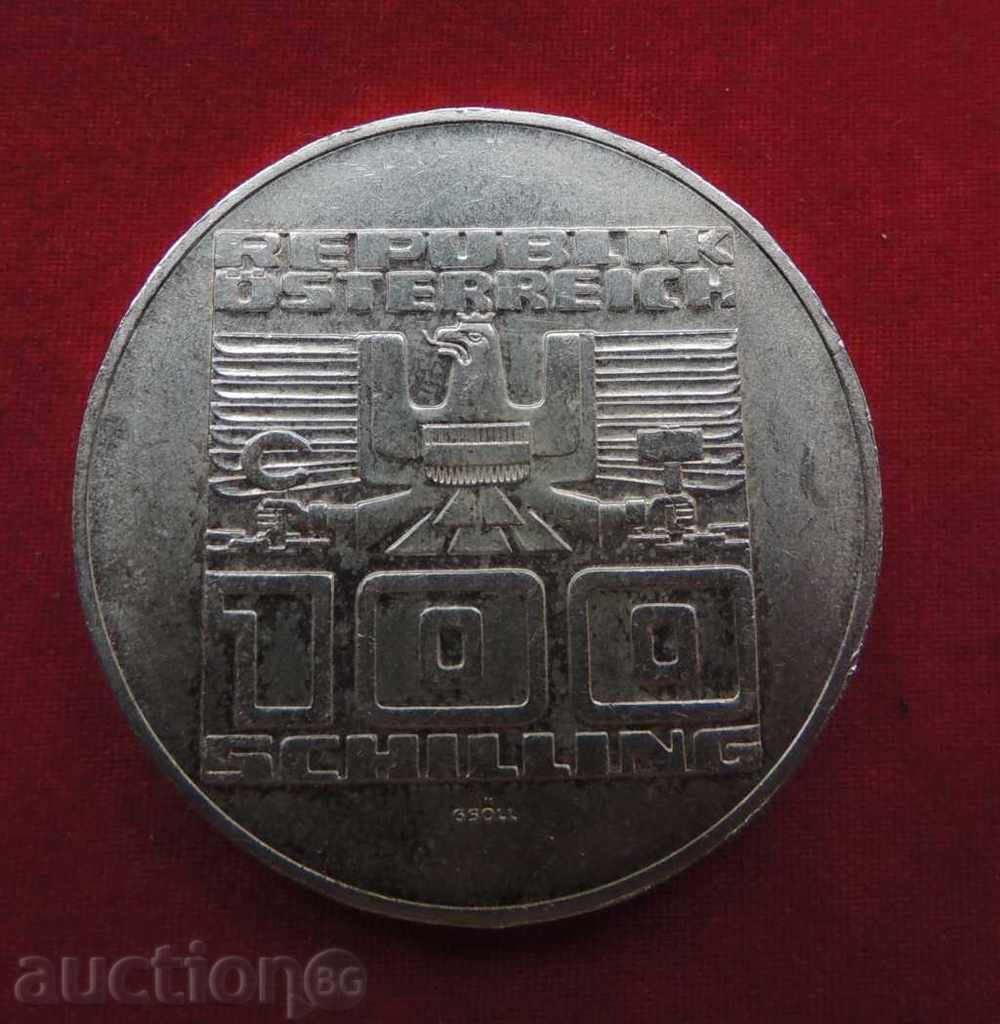 100 шилинга Австрия сребро 1978 г.