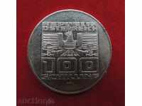100 шилинга Австрия сребро 1975 г.