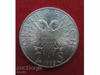 2 шилинга Австрия сребро 1935 г. МИНТ-