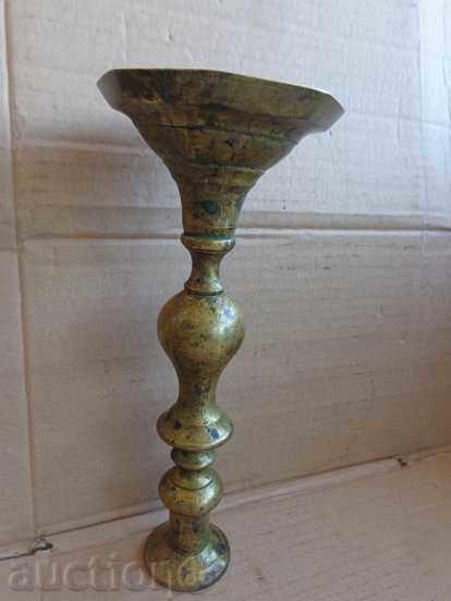 Vechi sfeșnic de bronz, decor, candelabru, lampă, lumânare, felinar - 5