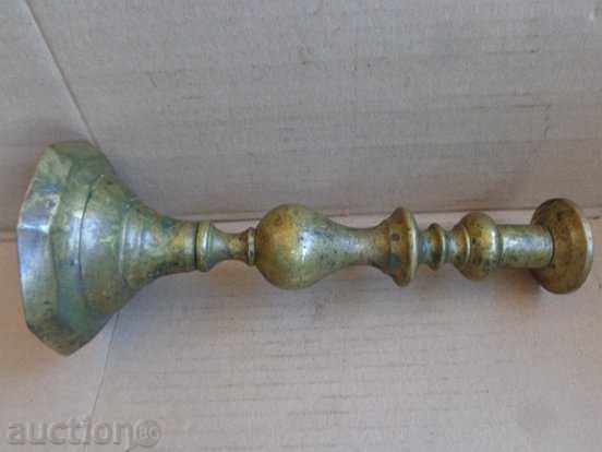 Vechi sfeșnic de bronz, decor, candelabru, lampă, lumânare, felinar - 6