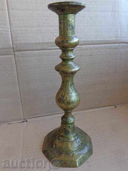 Vechi sfeșnic de bronz, decor, candelabru, lampă, lumânare, felinar - 7
