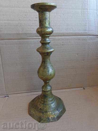 Vechi sfeșnic de bronz, decor, candelabru, lampă, lumânare, felinar