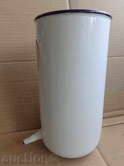 Enameled vessel, enamel jug, earmuffs with label - 5 Enameled vessel, enamel jug, earmuffs with label - 5