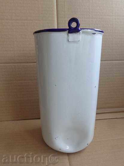 Enameled vessel, enamel jug, earmuffs with label - 6 Enameled vessel, enamel jug, earmuffs with label - 6