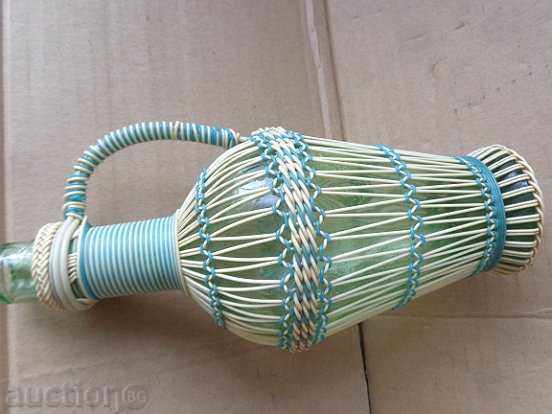 Auction Old damajana with braid, bottle, glass, damajanka Auction Old damajana with braid, bottle, glass, damajanka