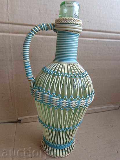 Old damajana with braid, bottle, glass, damajanka - 6 Old damajana with braid, bottle, glass, damajanka - 6