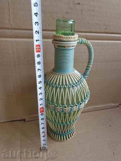 Old damajana with braid, bottle, glass, damajanka - 7 Old damajana with braid, bottle, glass, damajanka - 7