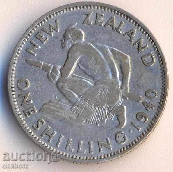 New Zealand shilling 1940, silver