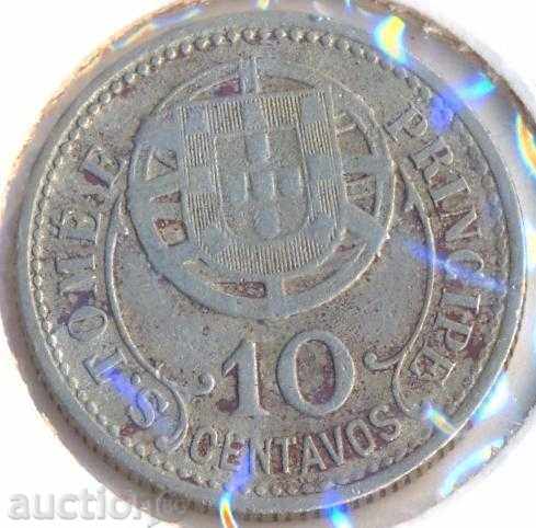 Σαν Τομέ και Πρίνσιπε 10 centavos το 1929, αντλώντας 500 χιλιάδες.