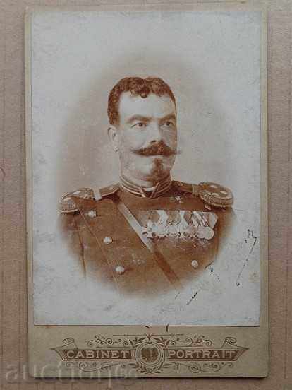 Old photo on cardboard, photograph, photo officer autograph Old photo on cardboard, photograph, photo officer autograph