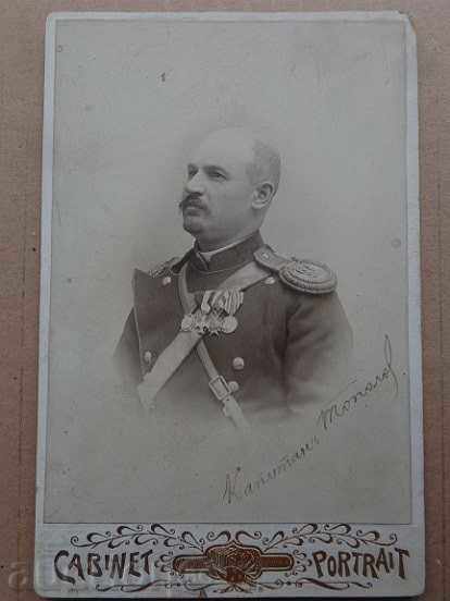 Old photo on cardboard, photograph, photo officer autograph Old photo on cardboard, photograph, photo officer autograph